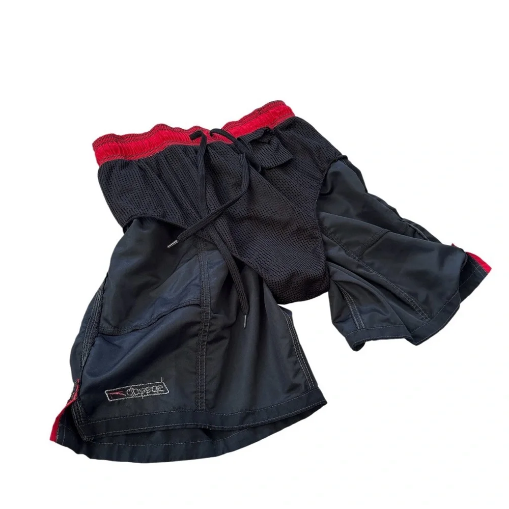 Vintage Speedo Black Men's Swim Shorts with Lining Size‎ Medium